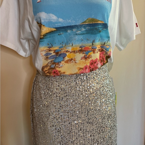 CeCe Gold Sequin Midi Pencil Skirt Cocktail - Picture 2 of 9